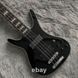 Black Electric Bass Guitar 8+4 Strings HH Pickups Chrome Hardware Basswood Body
