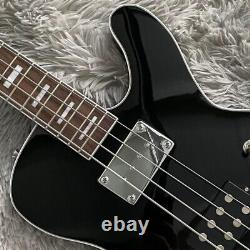 Black Glass Spaceranger Electric Bass Guitar HH Pickups 4 Strings Goods in Stock