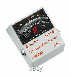 Boss Guitar Chorus Effects Pedal Switch Tuner Compact 21 Segment LED Meter White