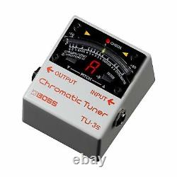 Boss Guitar Chorus Effects Pedal Switch Tuner Compact 21 Segment LED Meter White