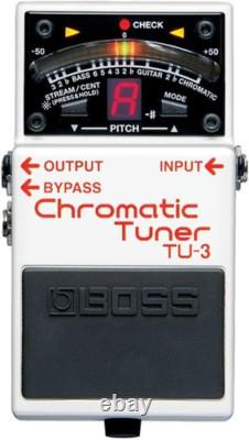 Boss TU-3 Chromatic Tuner Pedal with Bypass (TU-3), White