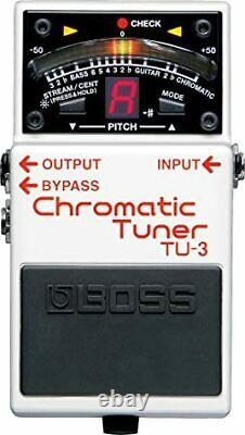 Boss TU-3 Chromatic and Guitar/Bass Mode LED Meter Tuner Stompbox White