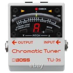 Boss Tu-3S Chromatic Tuner Pedal Compact Size For Guitar/Bass