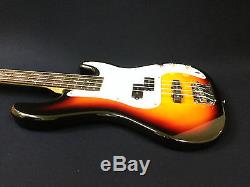 Caraya Electric Precision Bass Guitar Sunburst 4-string withFree gig bag, D-Tuner