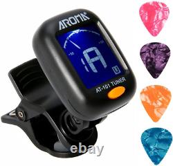 Clip on Guitar Tuner for All Instruments, Ukulele, Guitar, Bass, Mandolin, Violi