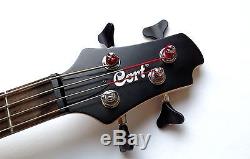 Cort Active Bass Guitar 4-String Trans-Red Rare Flamed withGig Bag, Strap & Tuner
