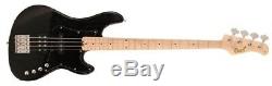 Cort GB74JH 4 String Electric Bass Guitar Swamp Ash Body Hipshot Tuners Black