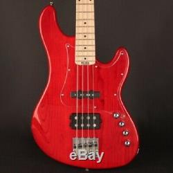 Cort GB74JH 4 String Electric Bass Guitar Swamp Ash Body Hipshot Tuners Red