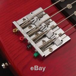 Cort GB74JH 4 String Electric Bass Guitar Swamp Ash Body Hipshot Tuners Red