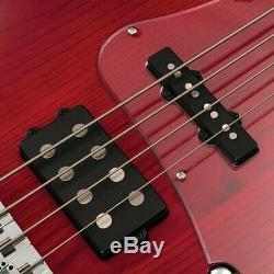 Cort GB75JH 5 String Electric Bass Guitar Swamp Ash Body Hipshot Tuners Red