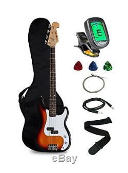 Crescent Electric Bass Guitar Starter Kit Sunburst Color Include. 2DAY SHIP