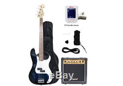 Crescent Electric Bass Guitar Starter Pack Kit, With Amplifier, tuner, and Bag
