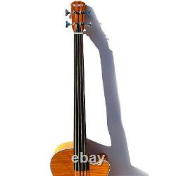 Custom Acoustic Electric Bass Cutaway Style with F Holes with Fretless with EQ