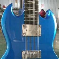 Custom Electric Bass Guitar Metallic Blue HH Pickups 8 Strings Goods in Stock