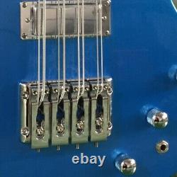 Custom Electric Bass Guitar Metallic Blue HH Pickups 8 Strings Goods in Stock