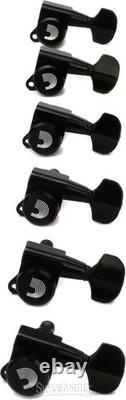 D'Addario Auto-Trim Locking Tuning Machines 6 In-line Black