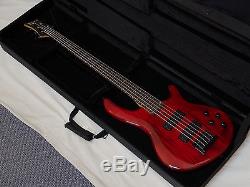 DEAN Edge 5 5-string BASS guitar NEW Trans Red with LIGHT CASE Grover Tuners