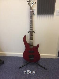 Dean Edge Bass Passive Red with gig bag strap tuner