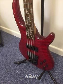 Dean Edge Bass Passive Red with gig bag strap tuner