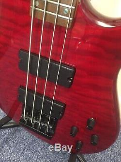 Dean Edge Bass Passive Red with gig bag strap tuner