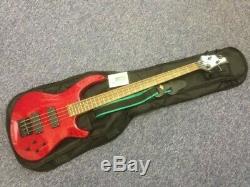 Dean Edge Bass Passive Red with gig bag strap tuner