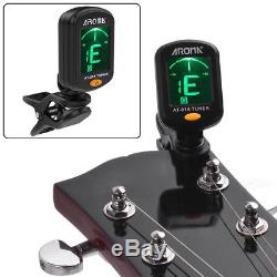 Digital Chromatic LCD Clip-On Electric Tuner F Bass Guitar Ukulele Violin Cello