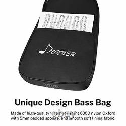 Donner DPB-510B Full Size 4 Strings Electric Bass Guitar Beginner Kit Black with