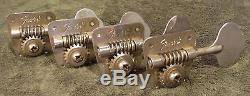 EARLY 1970's FENDER BASS TUNERS, SET OF (4), NICKEL, NICE SHAPE OVERALL