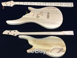 EB-302DIY Solid body Electric Bass Guitar DIY Kits withBonus Picks, Digital Tuner