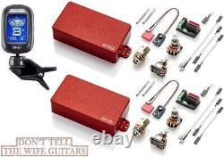 EMG 81 + 85 Red Active Humbucker Pickup Set Short Shaft Pots & Wiring (TUNER)