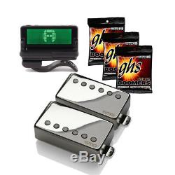 EMG JH James Hetfield Het Pickup Set in Chrome + 3 Sets of Strings + Tuner