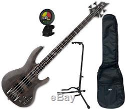 ESP LTD B-204 SM STBLKS 4 String Electric Bass with Gig Bag, Stand, and Tuner