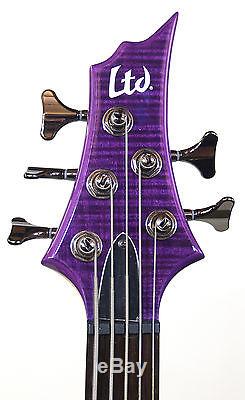 ESP LTD F-155 Bass Guitar Dark See Thru Purple INCLUDES TUNER, CABLE, & STRAP