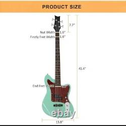 Electric Bass Guitar 4 String Beginner Kit With20w Amp, Digital Tuner, Cable, Strap