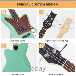 Electric Bass Guitar 4 String Beginner Kit With20w Amp, Digital Tuner, Cable, Strap