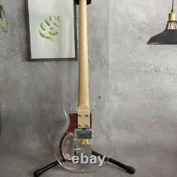 Electric Bass Guitar Acrylic Body H Pickup Chrome Hardware 4 Strings Maple Neck