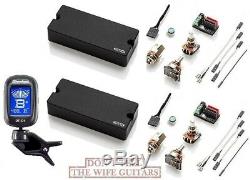 Emg 35hz Black 4 String Passive Soapbar Bass Pickup Set Pots & Wiring (tuner)