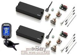Emg 40hz Black 5 String Passive Bass Soapbar Pickup Set Pots & Wiring (tuner)