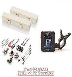 Emg Jx Set Ivory J Jazz Active Bass Pickup Set Pots & Wiring J-x (guitar Tuner)