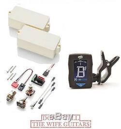 Emg P Bass Ivory Active Fender Replacement Upgrade Pickup (free Guitar Tuner)