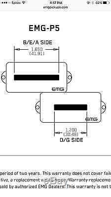 Emg P5 Bass White 5 String Active Replacement P Bass Pickup (free Guitar Tuner)