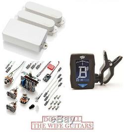 Emg Sa / Sa / 85 White Hss Humbucker & 2 Single Coil Strat Pickup Set (tuner)