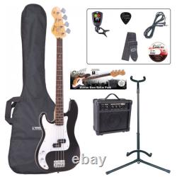 Encore E4 Bass Guitar Bundle Left Hand Black