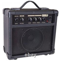 Encore E4 Bass Guitar Bundle Left Hand Black