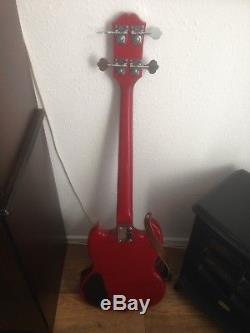 Epiphone 4 String Bass Guitar New With Leather Strap. Tuner, and gig bag