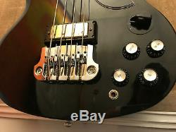 Epiphone EB-3 SG Bass Guitar Ebony with Upgraded Hipshot Bridge & Tuners
