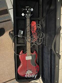 Epiphone eb-0 with hard case, cable, strap, and tuner