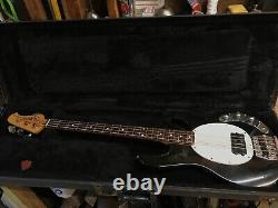 Ernie Ball Music Man Stingray 4 String Bass 1986 Black with hipshot tuner