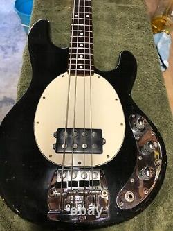 Ernie Ball Music Man Stingray 4 String Bass 1986 Black with hipshot tuner