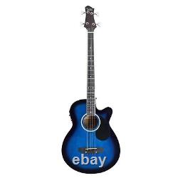 FAST, FREE SHIPPING? Acoustic-Electric Bass Guitar +Soft Case/Gig Bag